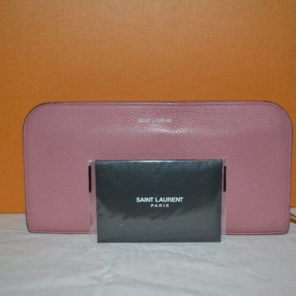 𝅺SAINT Laurent Light Pink Long zippy wallet - Picture 1 of 6